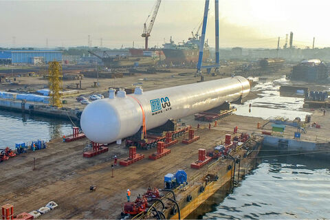 Rapid Project Bullet Tanks F load out, the biggest equipment ever fabricated by MMHE-ATB